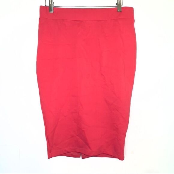 Nwt Torrid Coral Ponte Pencil Skirt Womens Size 00 M/10 - Picture 2 of 12